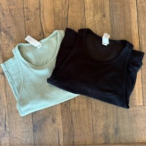 Yogalicious Green and Black Tank Tops